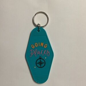 Teal 'Going Places' Keychain